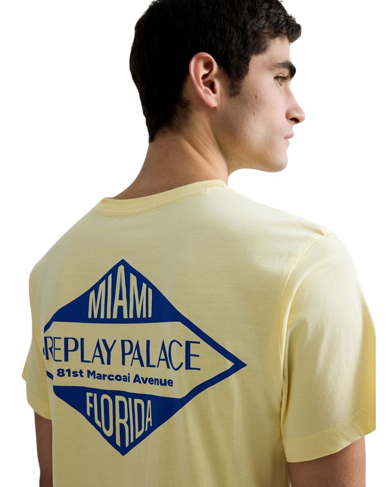 Replay ŽUTA PAMUČNA MAJICA S MIAMI PRINTOM - 7
