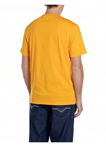 Replay ŽUTA PAMUČNA MAJICA S DŽEPOM I VINTAGE LOGOM - 2