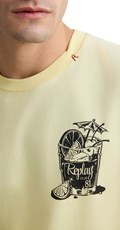 ŽUTA PAMUČNA MAJICA S PRINTOM KOKTELA - 5