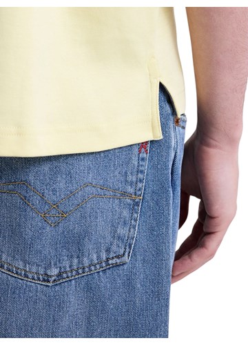 Replay ŽUTA POLO MAJICA OD ŽERSEJA S DŽEPIĆEM I IZVEZENIM SLOVOM R - 7