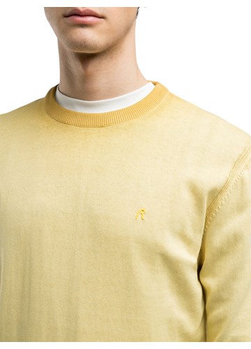 Replay ŽUTI PAMUČNI PULOVER S OMBRE EFEKTOM - 5